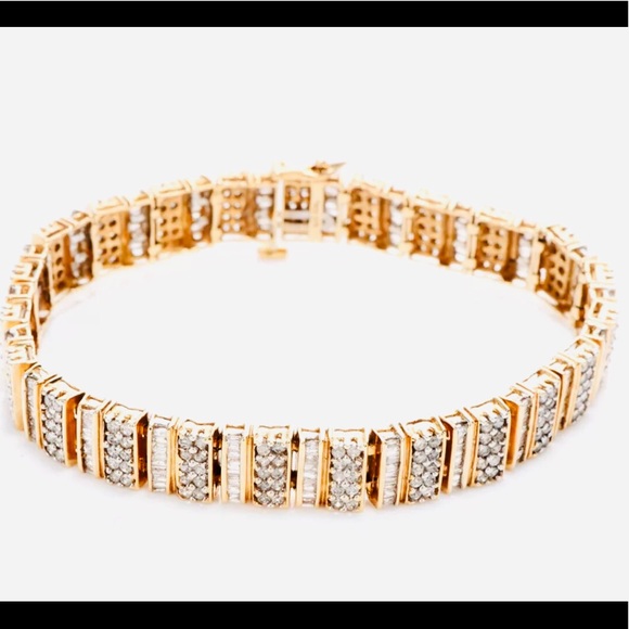 6.44 cttws GENUINE DIAMOND 10K GOLD BRACELET - Picture 10 of 16